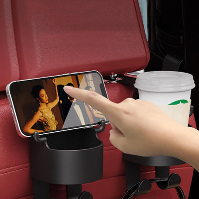 Car Headrest Backseat Organizer 3 In 1 Automotive Cell Phone Drink Cupholder Adapter With Headrest Hooks For Kids And Adults Multifunctional Storage For Car Travel Accessories - second image
