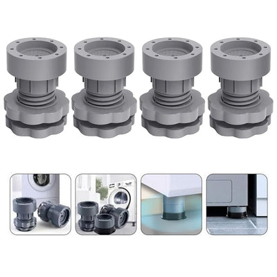 Plastic Washing Machine Vibration Feet Pad Adjustable Highly Non-slip Support Anti Vibration Pads Walk Pads Shock Absorber Noise Cancelling Furniture Lifting Base (4 Pcs Set)