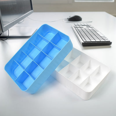 Multi-function Desktop Drawer Storage Box 10 Grid Underwear Socks Box (2 Pc Set) - second image