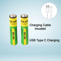 AAA Rechargeable Batteries (800mWh, 2-Pack with Cable)