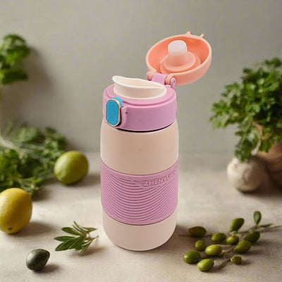 Insulated Stainless Steel Kids Water Bottle with Rubber Grip (420ml)