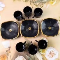 8237 Sweet Buzz Ceramic Tea  Cups  Mug Set With Seashell Shape Serving Bowl Milk Cup Coffee Cup Tea Cup Breakfast Cup Drinking Mug Or Outdoor For Household Gift For Birthday Wedding Party (8 Pcs Set)