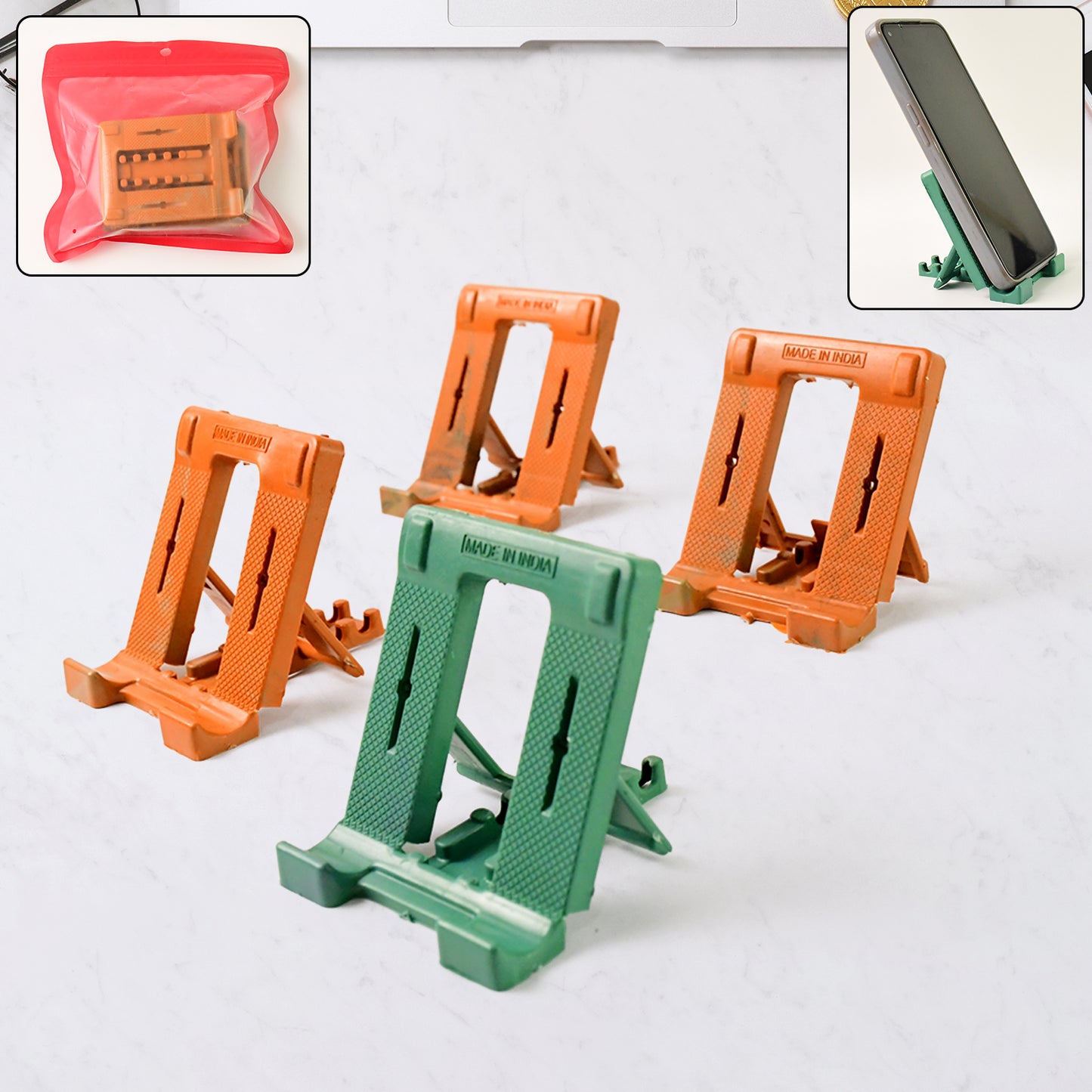 Adjustable 4 Steps Foldable Mobile Stand Holder (4 Pc)