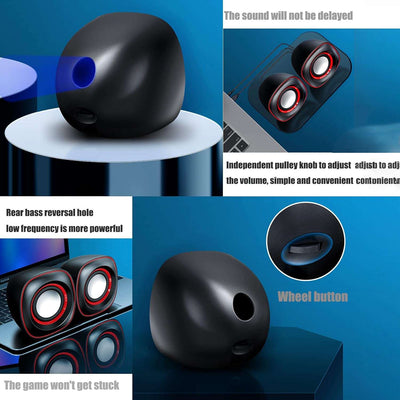 USB Powered PC Speakers - Mini Computer Speakers for Desktop