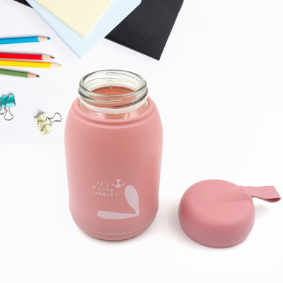 Cute Rabbit Printed Portable Insulated Water Bottle (380ml  1 Pc)