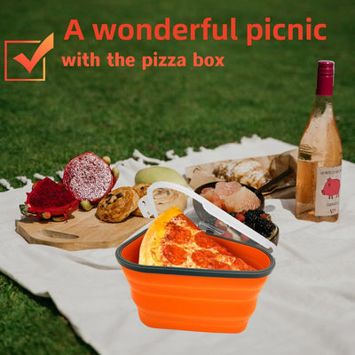 Reusable Pizza Storage Containers With 5 Microwavable Serving Trays Silicone Container Expandable  Adjustable For Packing Pizza At Home  Outdoor - second image