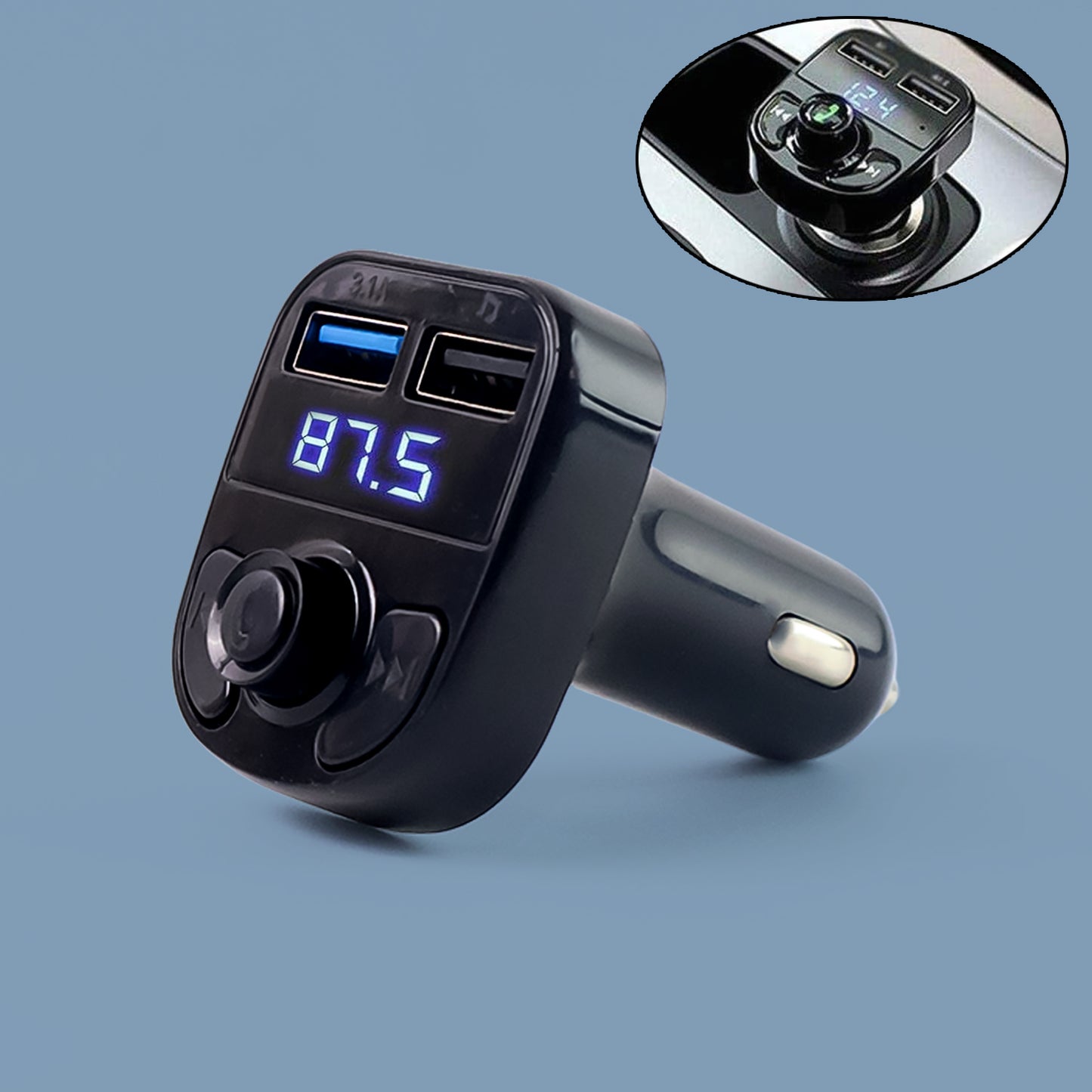 8533 Car-x8 Bluetooth Fm Transmitter Kit For Hands-free Call Receiver  Music Player  Call Receiver  Fast Mobile Charger Ports For All Smartphoneswith 3.1a Quick Charge Dual Usb Car Charger