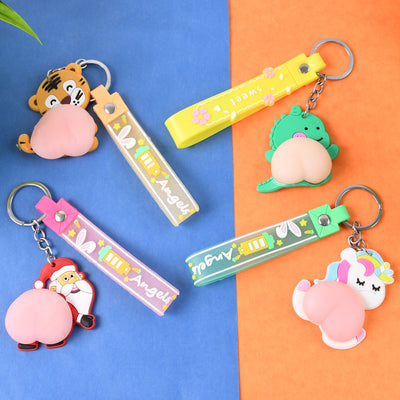 Silicone Keychain With Wrist Strap  Squeeze Toy (1 Pc Mix Design) - second image