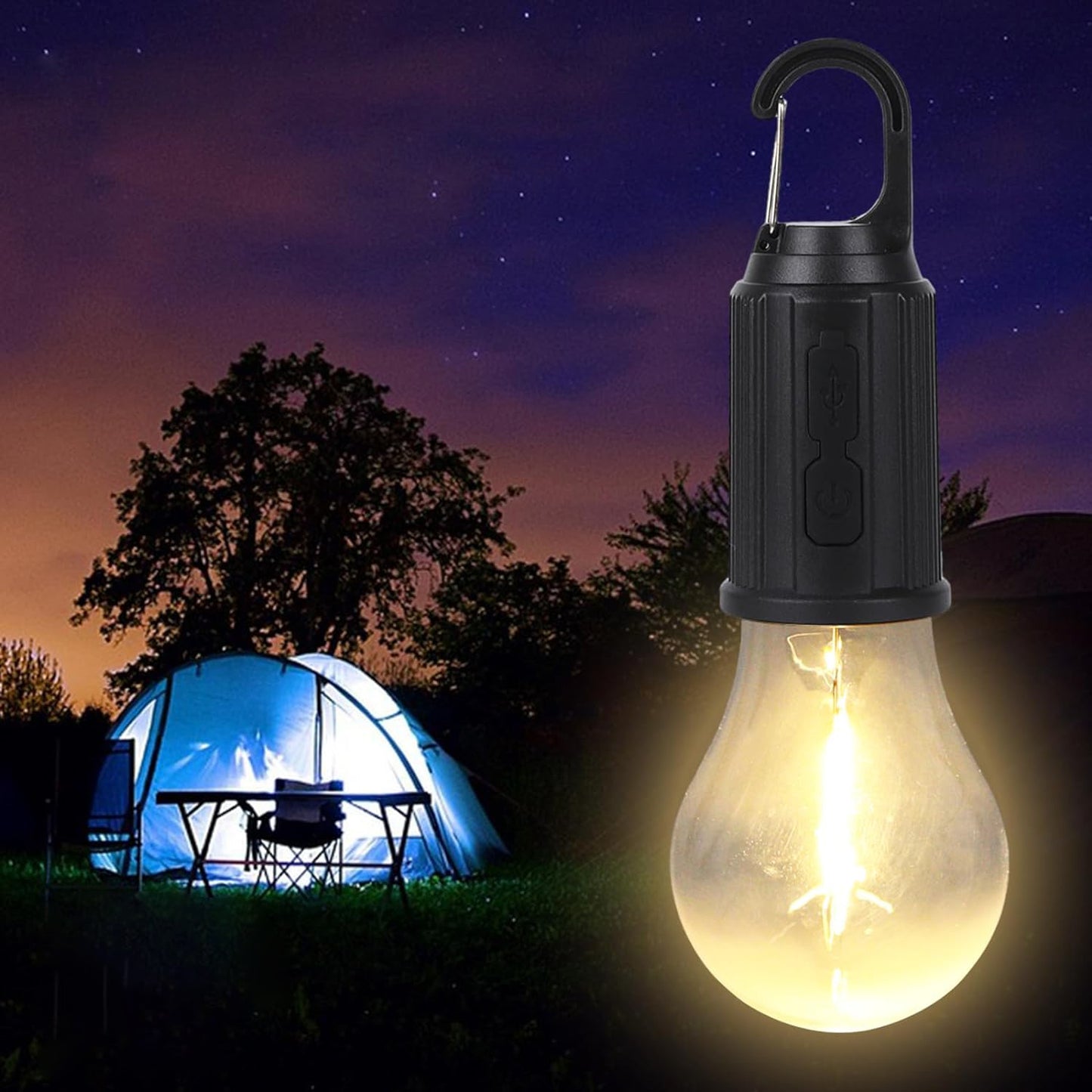 Rechargeable Camping Lights For Tents Led Camping Tent Lantern 3 Lighting Modes Tent Lamp Portable Emergency Camping Lights With Clip Hook For Camping Hiking Fishing Backpacking (1 Pc) - LootFaat