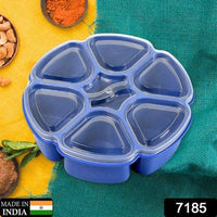 Unique Design Multipurpose Masala  Spice Box Container Spice Box For Kitchen  Masala Container  ( Plastic 7 Section ) - LootFaat