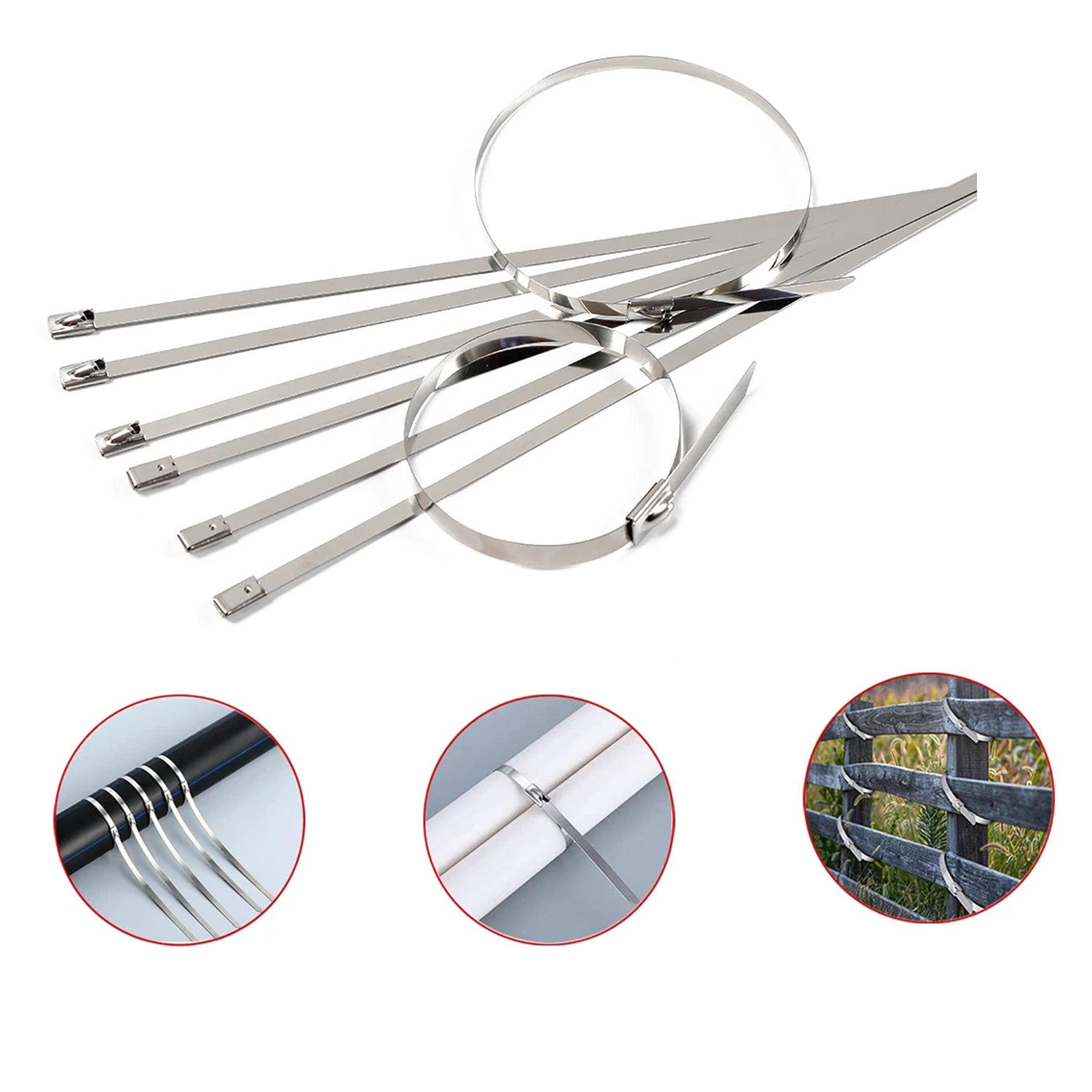 Stainless Steel Cable Tie  (4.6x100mm  10 Pcs Set) - LootFaat