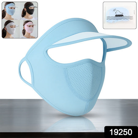 Women's UV Protection Cap with Built-in Mask & Wide Brim Visor