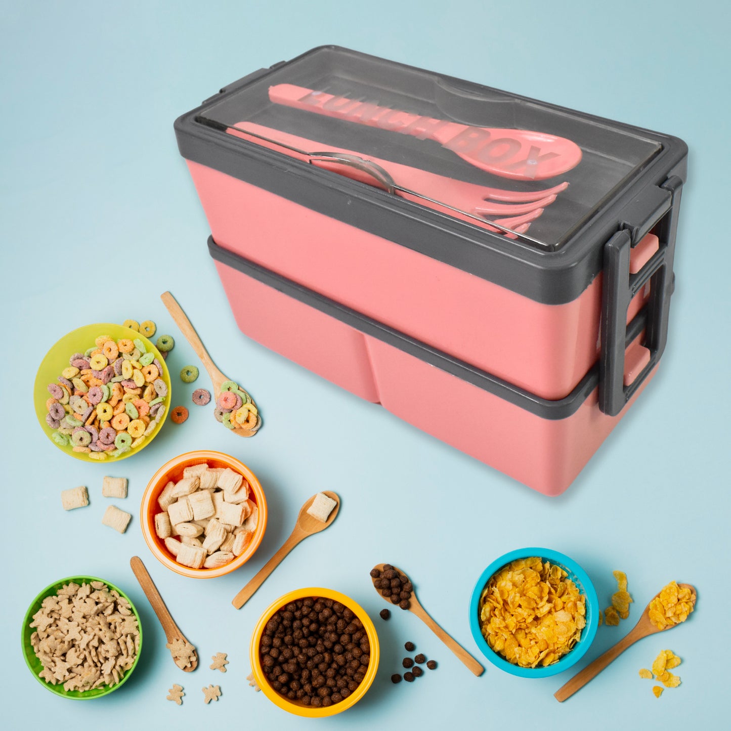 3-Layer Leakproof Lunch Box with 3 Compartments for Office & Kids