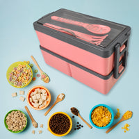 3-Layer Leakproof Lunch Box with 3 Compartments for Office & Kids