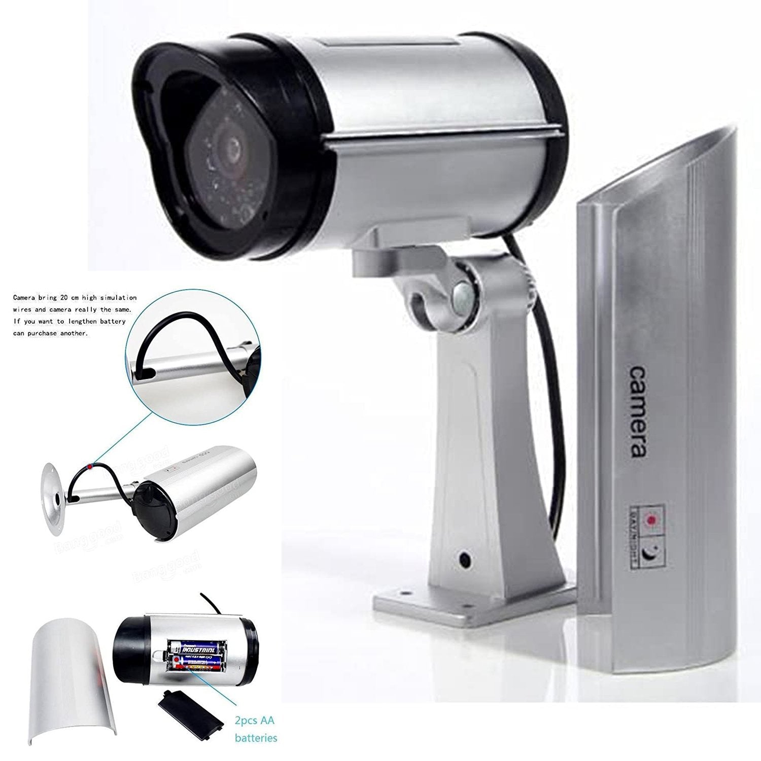 Wireless Security Cctv False Outdoor Fake Dummy Piece Ir Camera - LootFaat