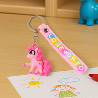 Cute Cartoon Silicone 3d Key Chain With Metal Hook  Strap (Pack Of 1)
