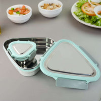 Ganesh Trinity 2-piece Stainless Steel Triangle Lunch Box Set