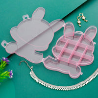 Transparent Cartoon Bear Clear Plastic Storage Box Jewelry Box Jewelry Organizer Holder Cabinets For Small Objects (1 Pc) - LootFaat