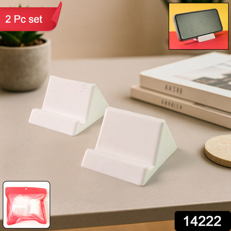 Compact Plastic Mobile Phone Holder Stand (2 Pc  Mix Color)
