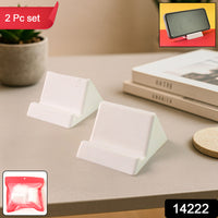 Compact Plastic Mobile Phone Holder Stand (2 Pc  Mix Color)