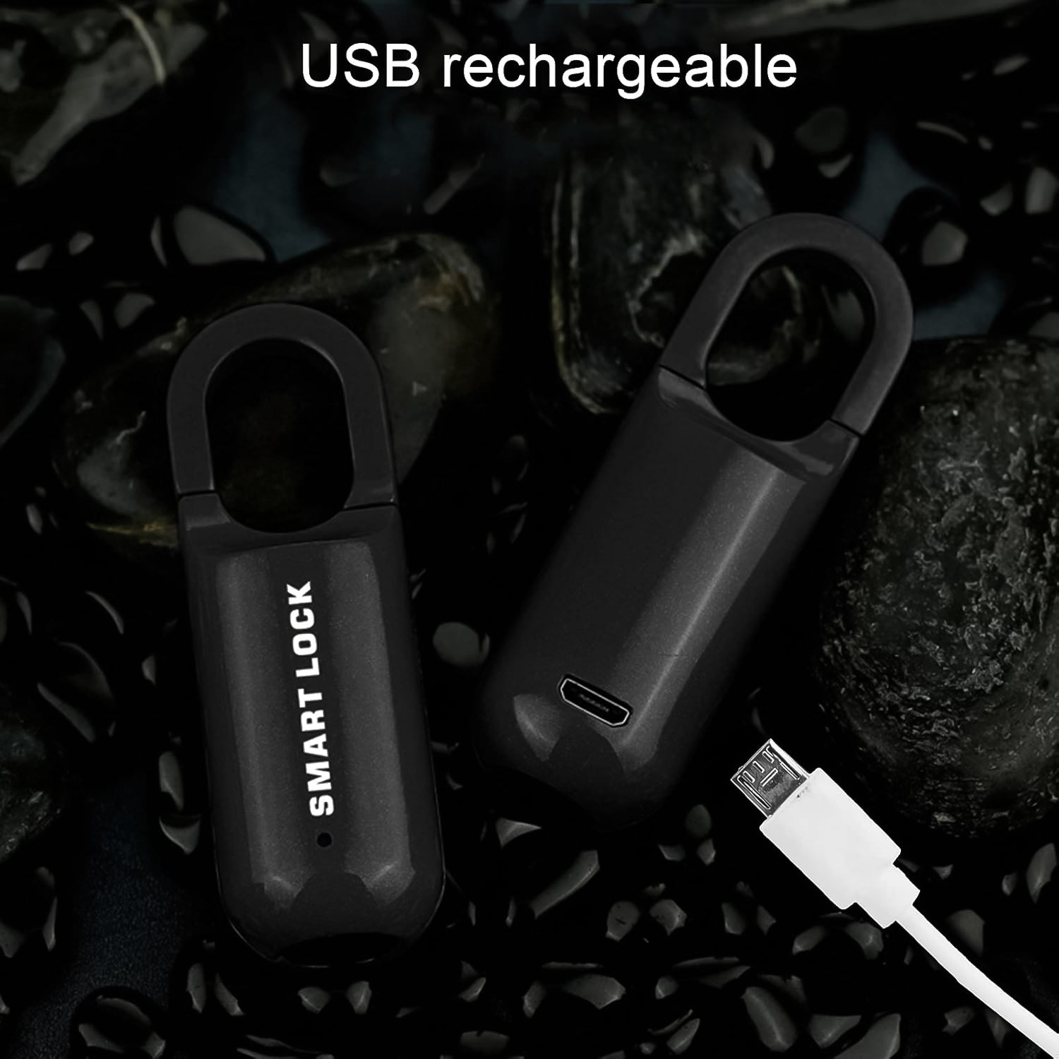 Small Usb Rechargeable Smart Fingerprint Padlock For Locker - LootFaat