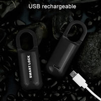 Small Usb Rechargeable Smart Fingerprint Padlock For Locker - LootFaat