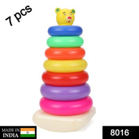 Plastic Baby Kids Teddy Stacking Ring Jumbo Stack Up Educational Toy 7pc - LootFaat