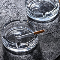 4061 Glass Classic Crystal Quality Cigar Cigarette Ashtray Round Tabletop For Home Office Indoor Outdoor Home Decor