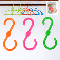 S Shape Plastic Hooks Hanger For Hanging Cloth (3 Pcs Set) - LootFaat