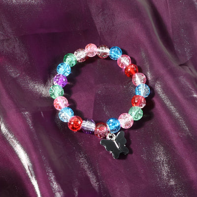 Premium Multicolor Crackle-bead Stretch Bracelet  (1 Pc) - second image