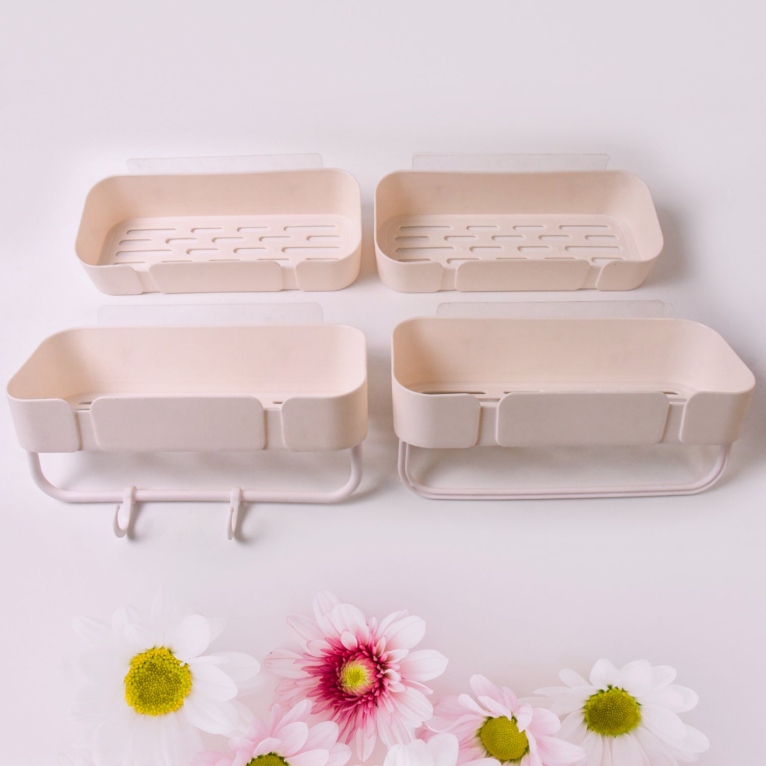 Multipurpose Kitchen Bathroom Wall Corner Shelf Rack (4 Pcs Set) - LootFaat
