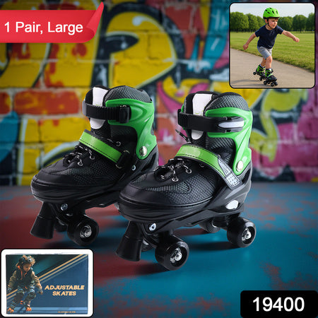 Adjustable Quad Roller Skates For Kids (Large  1 Pair)