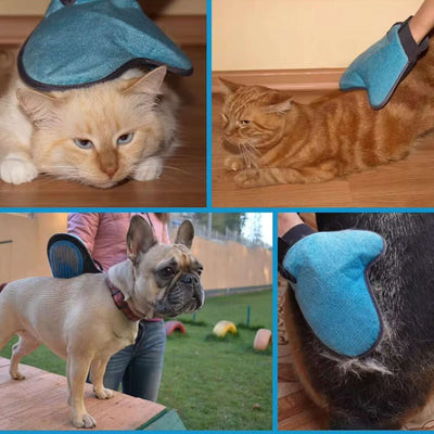 Pet Grooming Glove - Gentle Deshedding Brush for Dogs & Cats