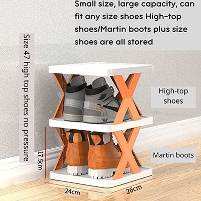 6 Layer Shoe Rack Design Lightweight Adjustable Plastic Foldable Shoe Cabinet Storage Portable Folding Space Saving Shoe Organizer Home And Office - second image