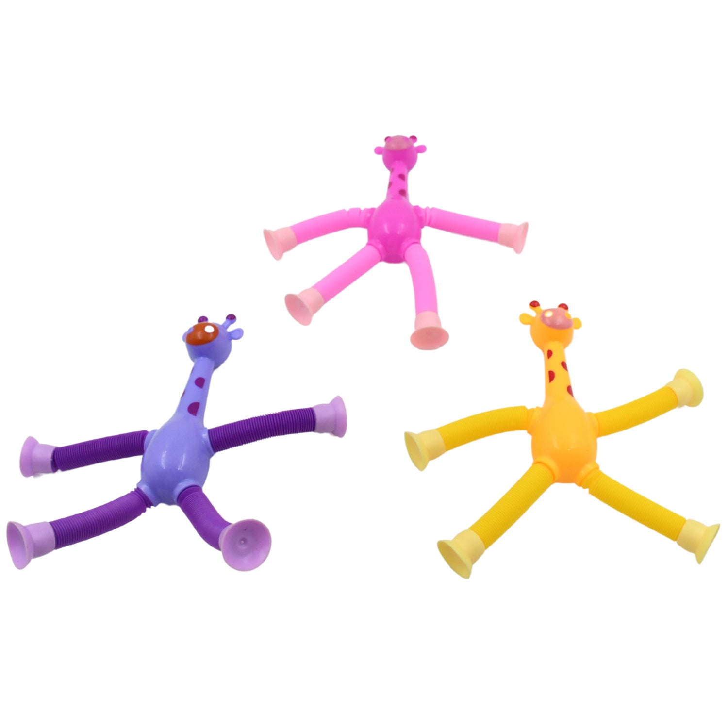 Led Telescopic Suction Cup Giraffe Toy Pop Tubes Fidget Toys Shape Changing Telescopic Sensory Tubes Fidget Tubes Sensory Toys Suction Toy Funny Gift (3 Pcs Set) - LootFaat
