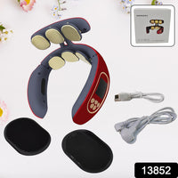 6 Heads Smart Electric Neck And Back Pulse Massager Wireless (1 Pc) - LootFaat