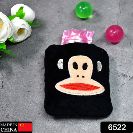 Black Monkey Small Hot Water Bag With Cover For Pain Relief Neck Shoulder Pain And Hand Feet Warmer Menstrual Cramps. - LootFaat