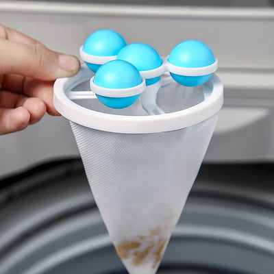 Laundry Ball Floating Pet Fur Lint Hair Catcher Household Reusable Washing Machine Floating Lint Mesh Bag Hair Filter Net Pouch Washing Lint Hair Remover Net Mesh Bag Dryer (1 Pc)