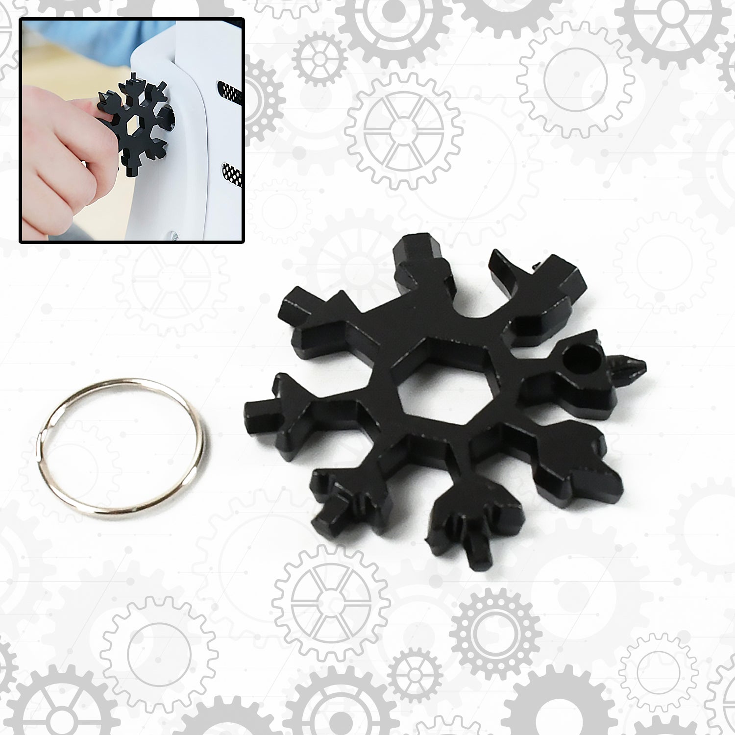 Durable  Portable 18 In 1 Snowflake Multi-tool Snowflake Bottle Opener Flat Phillips Screwdriver Kit Wrench - LootFaat