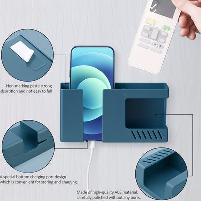 Wall Mounted Multi-purpose Storage Holder  Mobile And Remote Control Organizer (1 Pc) - second image