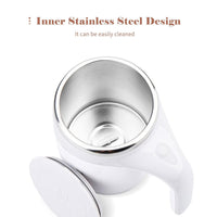 Self Stirring Coffee Mug - Magnetic Stainless Steel Mixing Cup