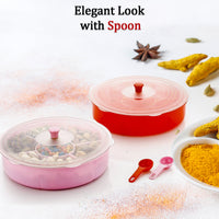 Multipurpose Dry-fruit And Masala Box With Single Spoon. - LootFaat