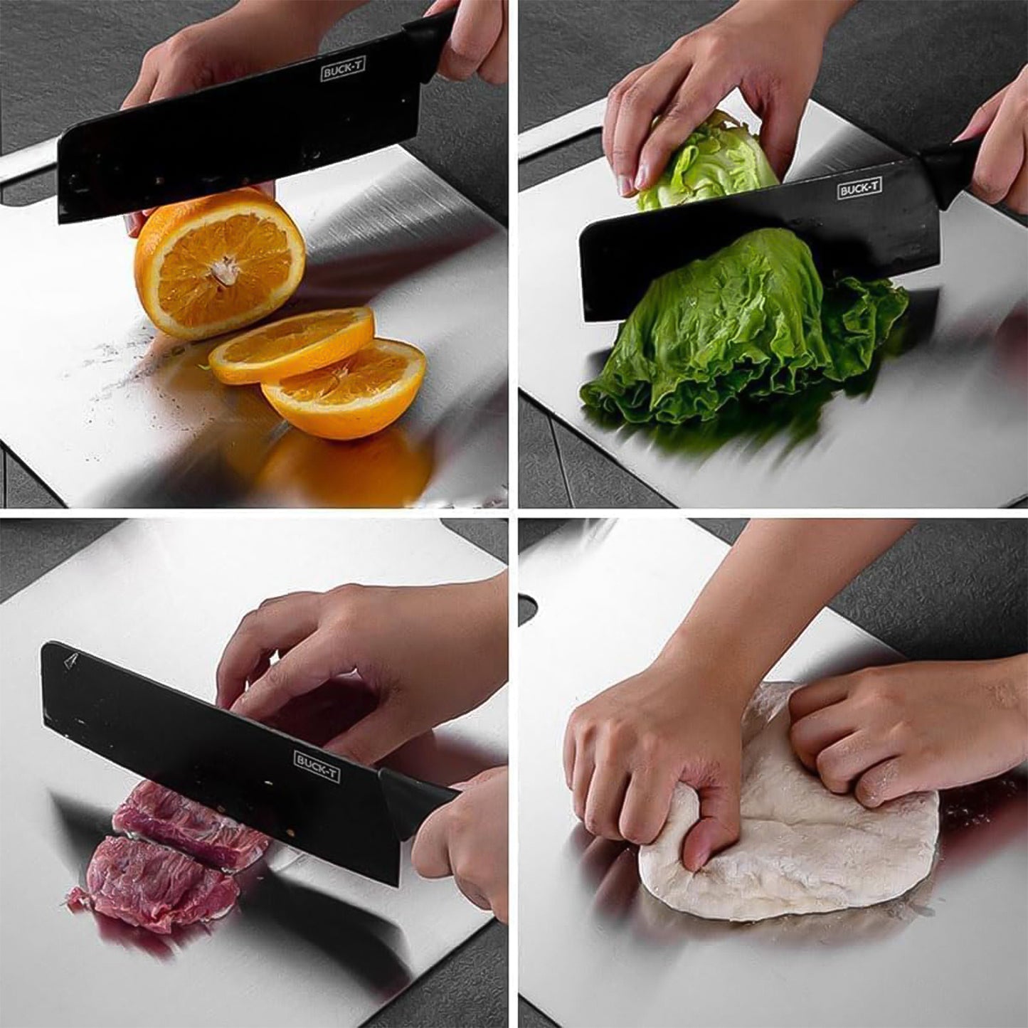 Stainless Steel Cutting Board with Scale - 31x20 cm
