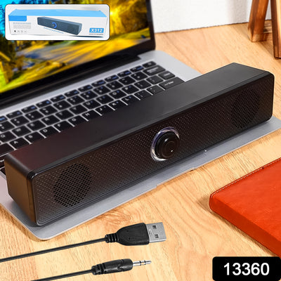 USB Powered Computer Speaker - Wired Soundbar for PC, Laptop - Plug & Play