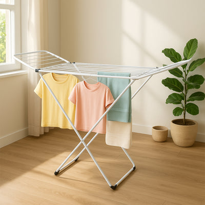 Big Foldable Butterfly Clothes Drying Stand With Wide Wings - second image