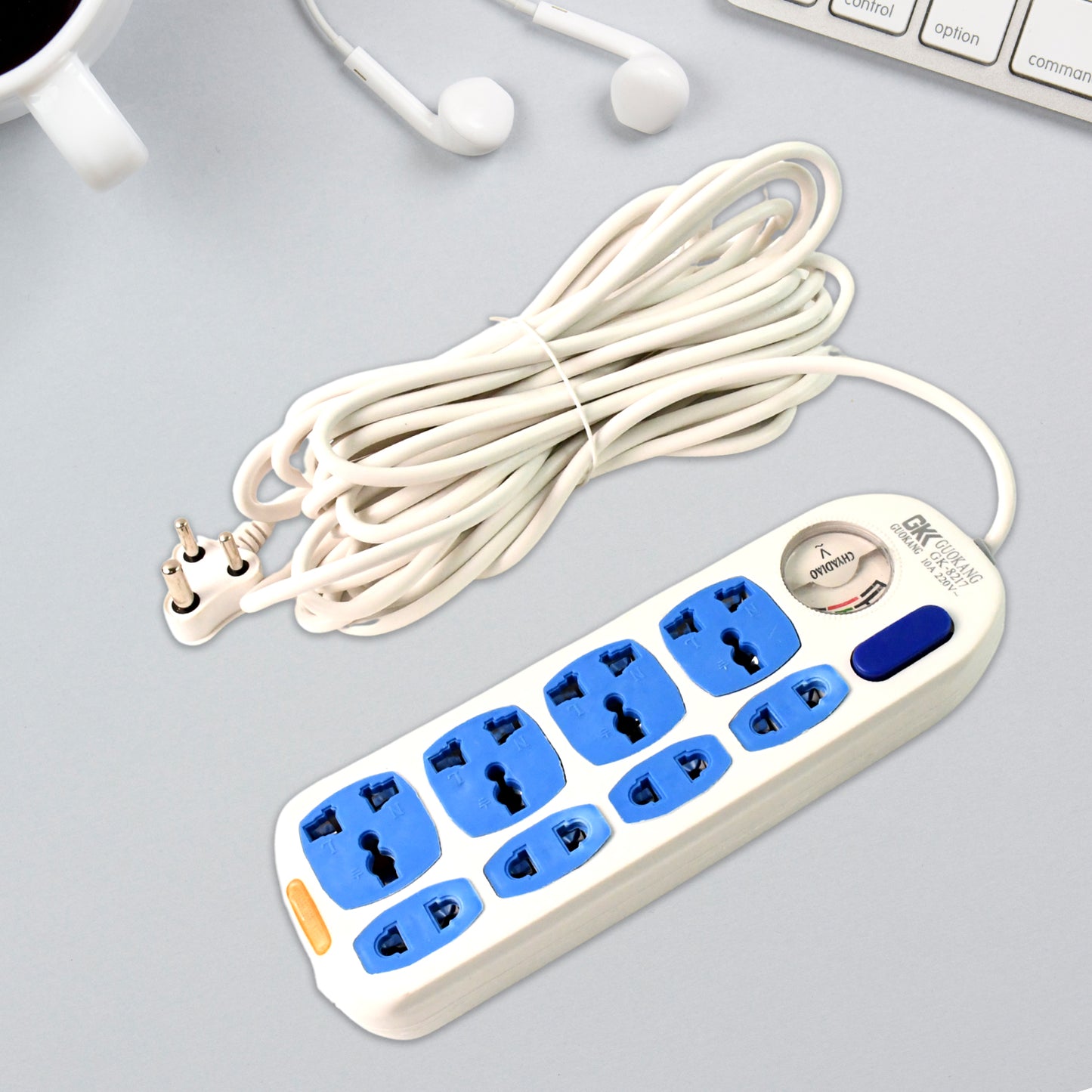 8 Socket Heavy Duty Extension Board with 10 Meter Cable