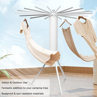 Foldable Rotary Clothes Drying Rack - 16 Rods, 360° Rotation