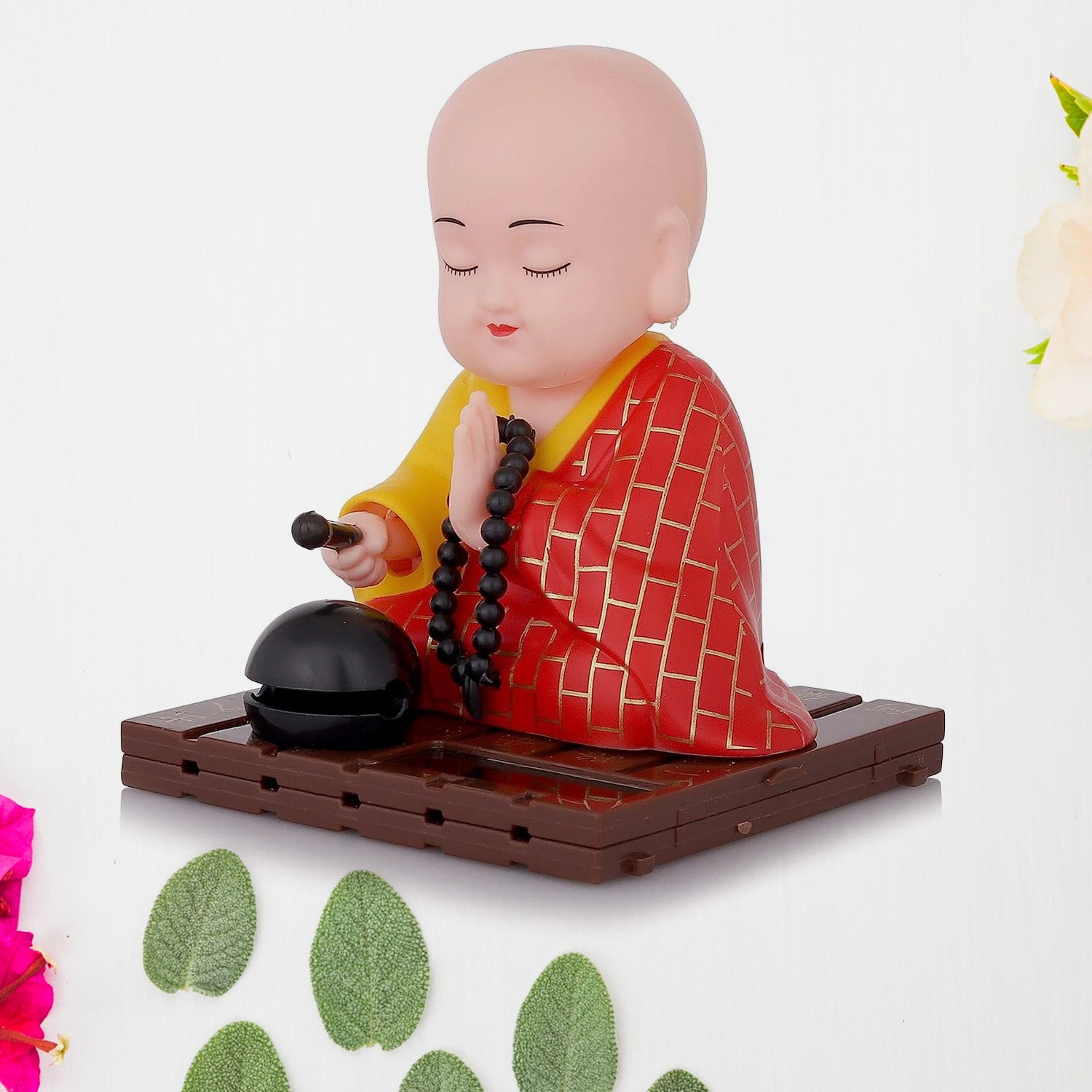 Solar Powered Sitting  Buddha Statue  Moving Head And Hand (1 Pc  Medium) - LootFaat