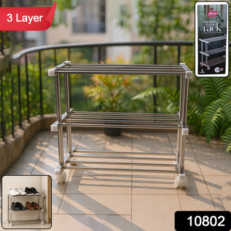 Supermom Stainless Steel Multipurpose Shoe  Storage Rack - (1 Pc)