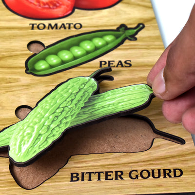 Wooden Vegetable Puzzle - Educational Learning Board for Toddlers - second image